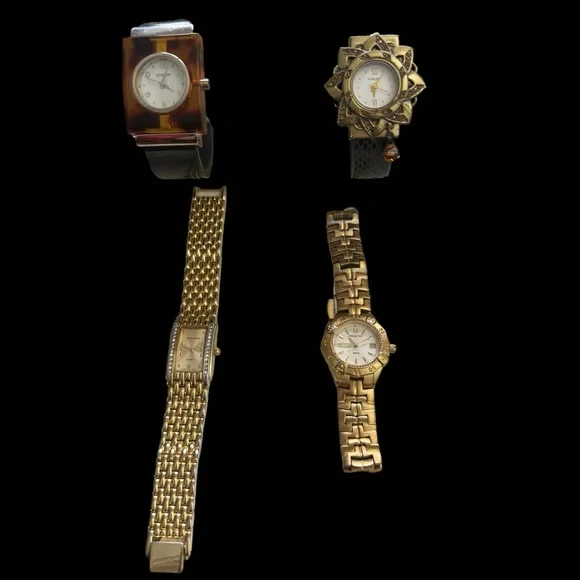 Women’s Watch Wardrobe -Black Antique, Gold Sport, Dress & Tiger’s Eye -Two Sold - Picture 6 of 8